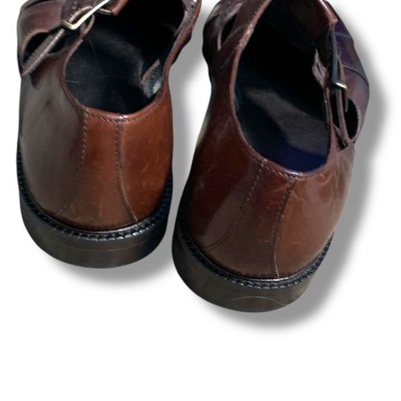 Tommy Bahama Italian Leather Roman Fisherman Sandals Brown Size 12 Woven Summer - Picture 8 of 13